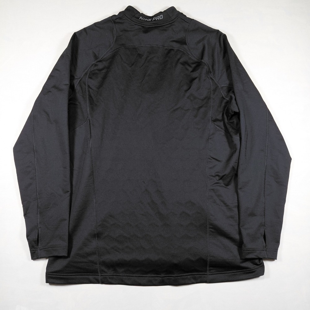 Nike Pro Hyperwarm Mens XXL Black 1/4 Zip Fitted Training Top Mock Neck Pullover - Picture 8 of 15